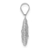14K White Gold Open Wire Heart Pendant