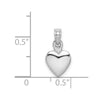 14K White Gold Polished 3-D Heart Pendant