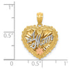 14k Tri-color Polished #1 MOM Shadowbox Pendant