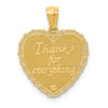 14K Reversible FOR MY MOM / THANKS FOR EVERYTHING Heart Pendant