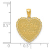 14K Reversible FOR MY MOM / THANKS FOR EVERYTHING Heart Pendant