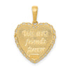 14K Reversible FOR MY SISTER / FRIENDS FOREVER Heart Pendant