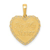 14K Reversible FOR MY SISTER / FRIENDS FOREVER Heart Pendant