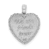 14K White Reversible FOR MY SISTER / FRIENDS FOREVER Heart Pendant