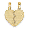 14k 2-Piece Break-Apart GOD KEEP WATCH BETWEEN THEE AND ME Heart Charm