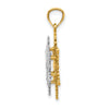 14k Two-tone Polished and Textured 2-Level Snowflake Pendant