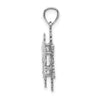 14k White Gold Polished and Textured 2-Level Snowflake Pendant