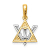 14K Two-tone Star of David with Shin Symbol Charm