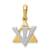 14K Two-tone Star of David with Shin Symbol Charm