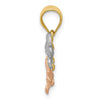 14k Tri-Color Plumeria Flower Pendant