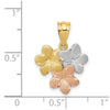14k Tri-Color Plumeria Flower Pendant