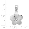 14k Yellow Gold Dipped in White Rhodium Satin Diamond-cut Plumeria Charm