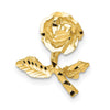 14k Satin Diamond-cut Rose Chain Slide