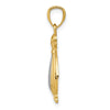 14K Two-tone Polished and Textured Penguin Pendant