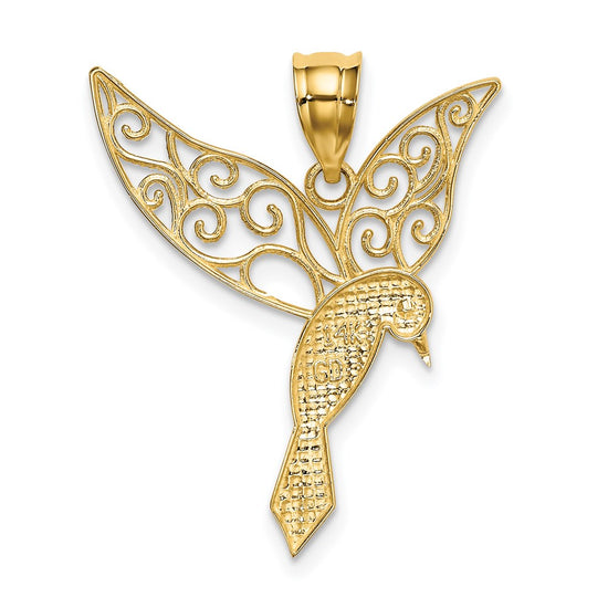 Gold Polished Hummingbird Pendants