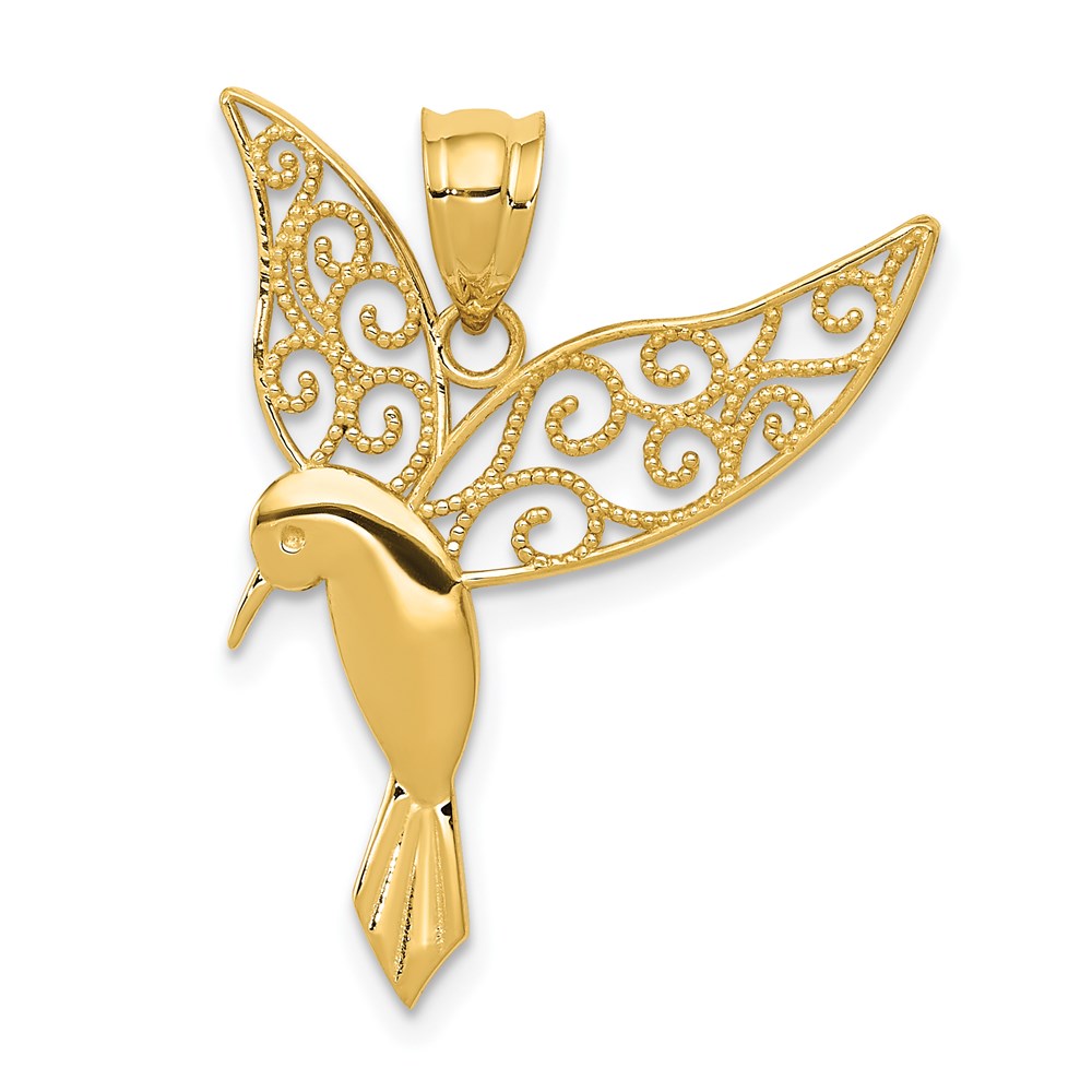 Gold Polished Hummingbird Pendants