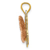 14k Two-tone with White Rhodium Cut-out 2-level Butterfly Pendant
