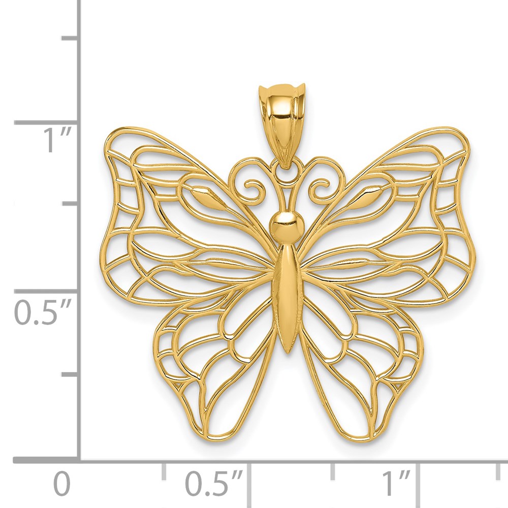 Gold Polished Butterfly Pendants