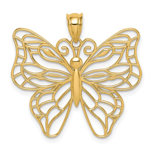 Gold Polished Butterfly Pendants
