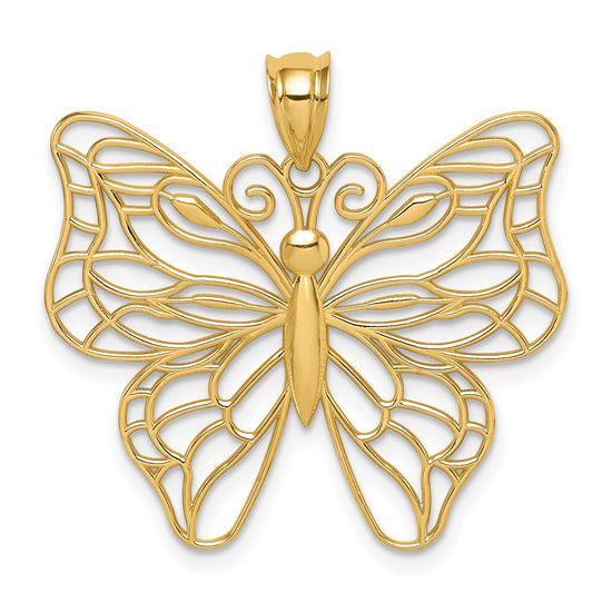Gold Polished Butterfly Pendants