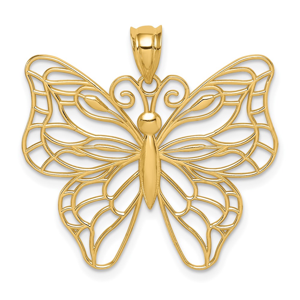 Gold Polished Butterfly Pendants