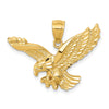 14k Gold Polished and Textured Eagle Pendant