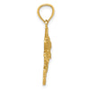 14k Polished Textured Bass Fish Pendant