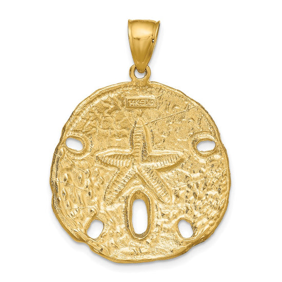Gold Polished Sand Dollar Pendants