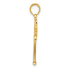14K Gold Polished and Textured 2-D Palmetto Palm Tree Pendant