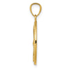 14k Gold Polished Anchor with Rope Oval Pendant