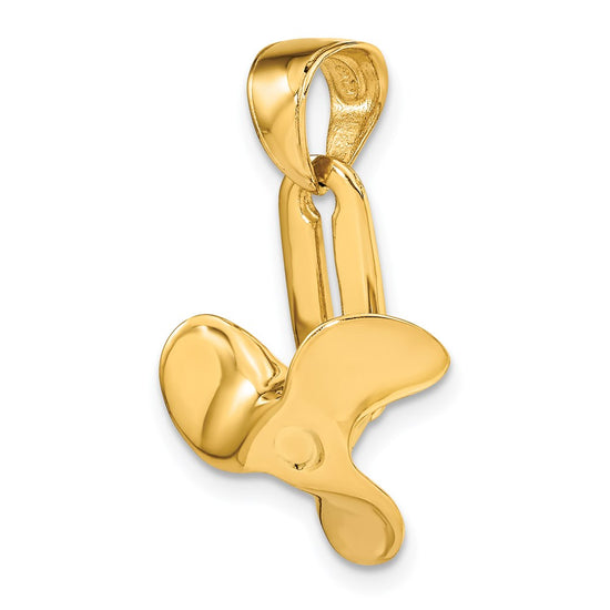 Gold Polished Propeller Pendant