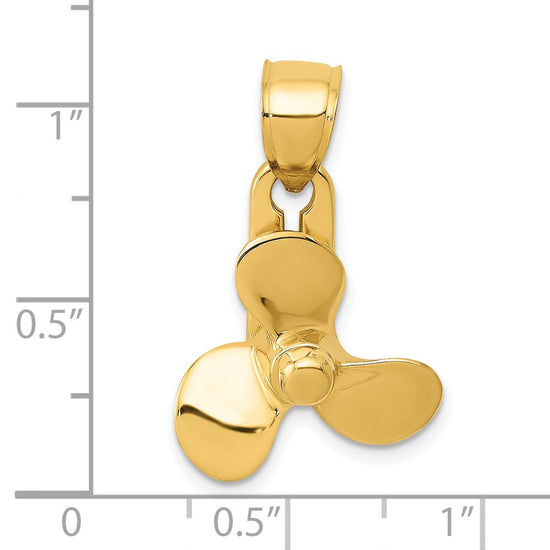 Gold Polished Propeller Pendant