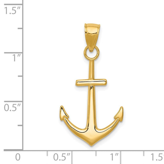 Gold Polished Anchor Pendants