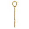 14K Gold Polished Anchor with Rope Pendant
