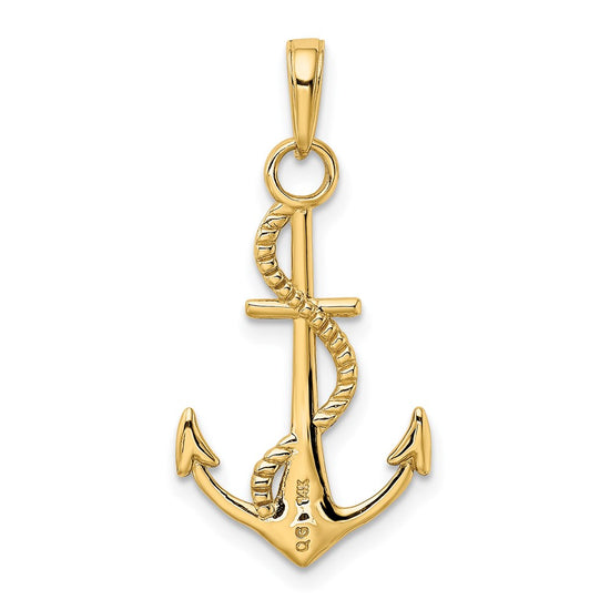 Gold Polished Anchor Pendants