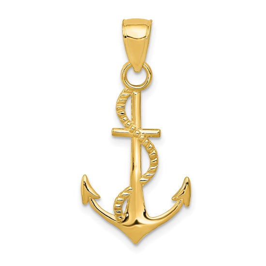 Gold Polished Anchor Pendants