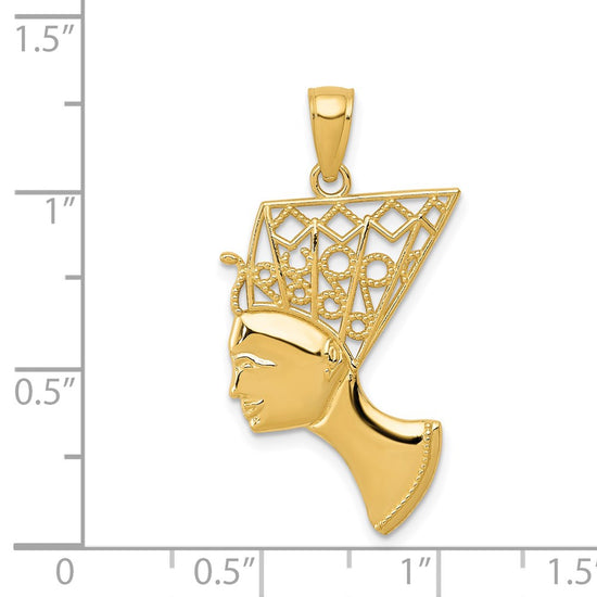 Gold Polished Nefertiti Pendant