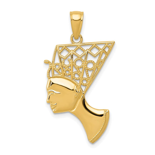 Gold Polished Nefertiti Pendant