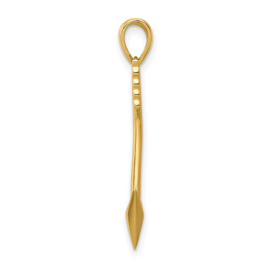 14K Polished 3-D Arrow Pendant