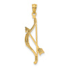 Gold Polished Bow and Arrow Pendants