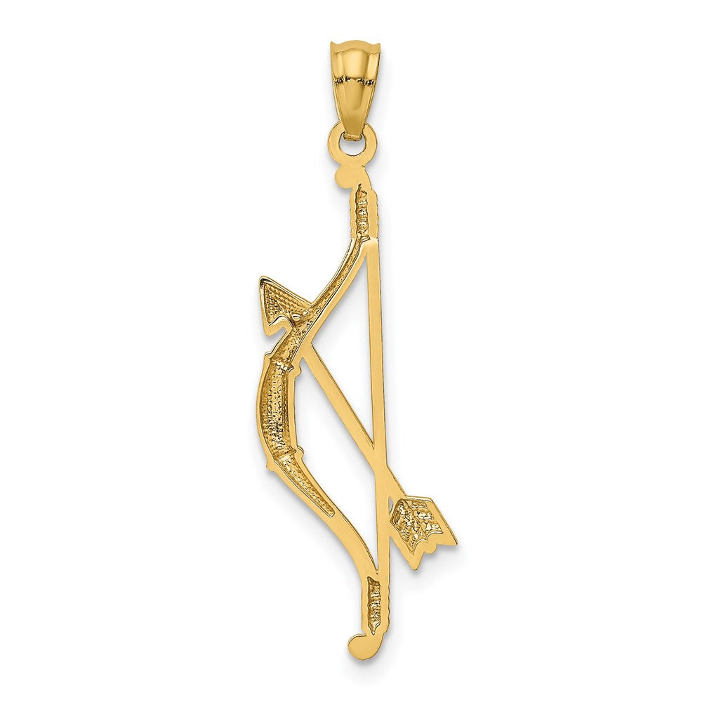 Gold Polished Bow and Arrow Pendants