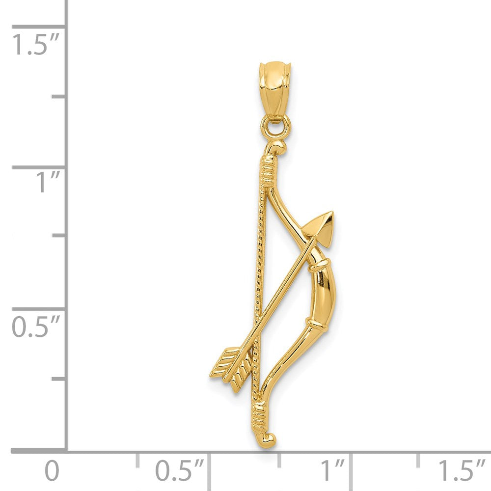 Gold Polished Bow and Arrow Pendants