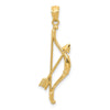 Gold Polished Bow and Arrow Pendants