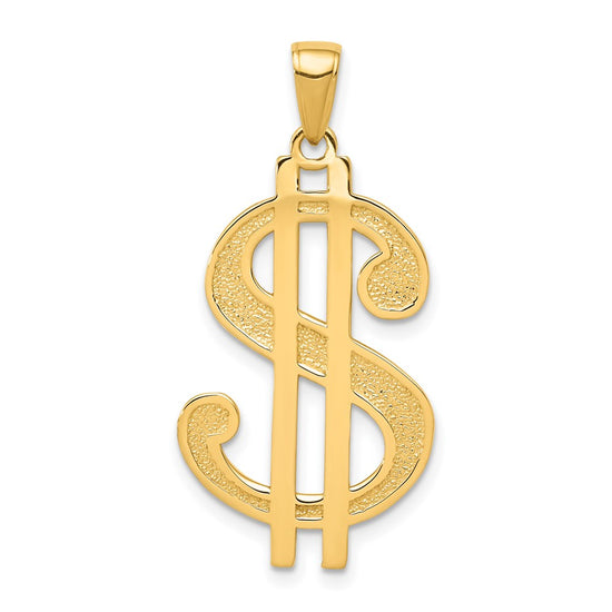 Gold Polished Dollar Sign Pendants
