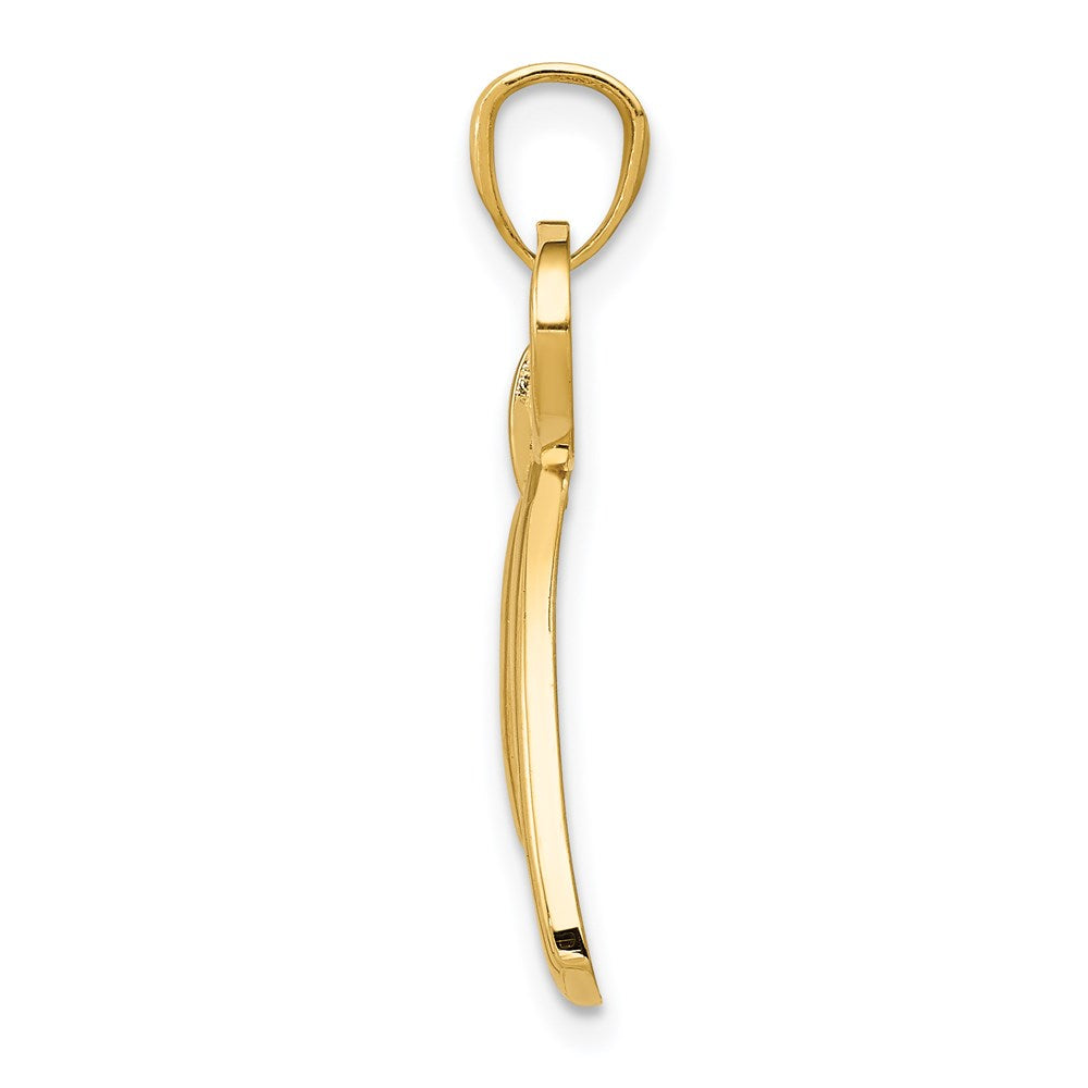 Gold Polished Bow Pendants