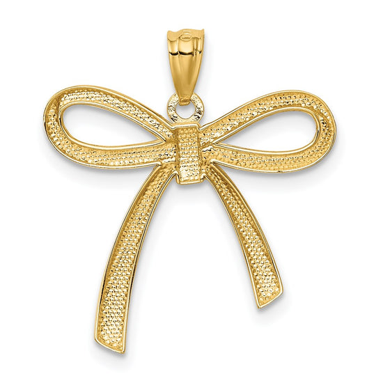 Gold Polished Bow Pendants