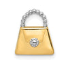 14K and White Rhodium Purse Chain Slide Pendant