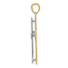 14K Two-tone Polished 2-Level Cross Pendant