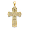 14K Two-tone Polished 2-Level Cross Pendant