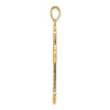 14K Polished Large Rope Frame Filigree Cross Pendant